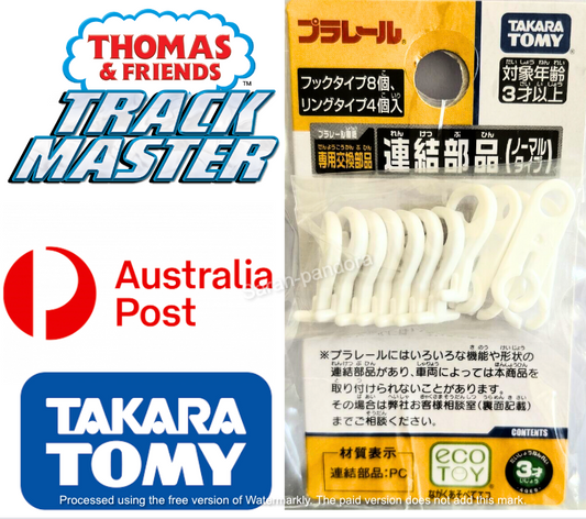 TOMY PLARAIL TRACKMASTER THOMAS TRAIN SPARE COUPLER Hook Tyre 12 PCS