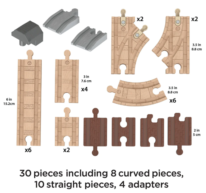 THOMAS & Friend WOODEN RAILWAY EXPANSION CLACKETY Track Pack Extension Train and